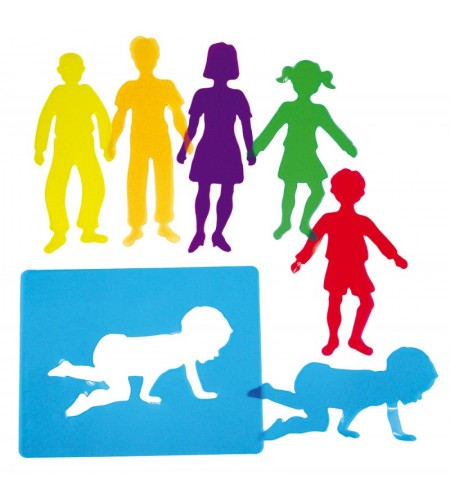 Stencil Família Translúcidos Coloridos - 6 Peças