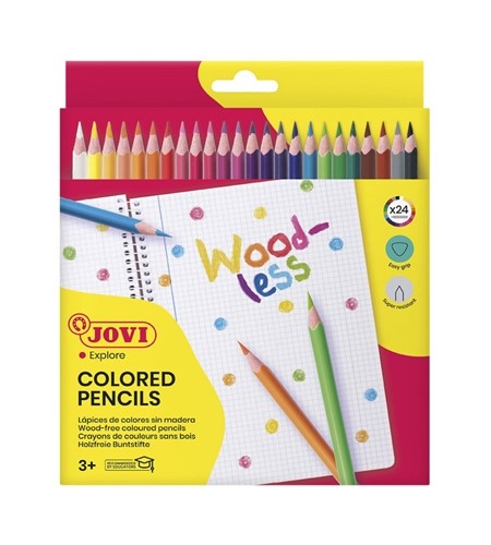 Lápis de cor Woodless Jovi - 24 unidades