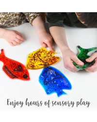 Peixes Sensoriais com Líquido - Conjunto de 4