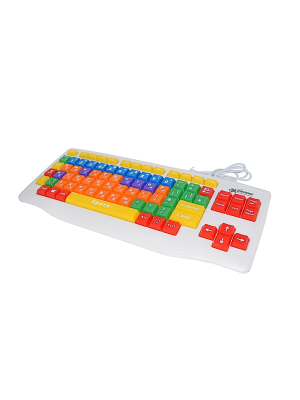 Teclado USB Infantil com Teclas Grandes e Coloridas