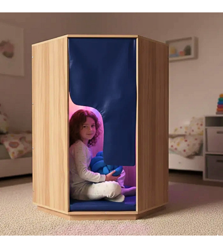 Cabana de Madeira Acolchoada com Iluminação Ambiente LED