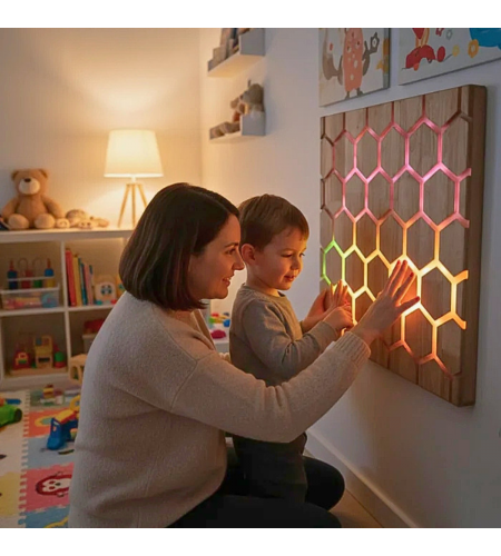 Painel Interativo Tátil Favo de Mel - Touch Interactive Honeycomb Panel Painel Interativo Tátil Favo de Mel - Touch Interactive Honeycomb Panel