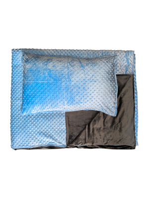 Manta Sensorial com Fronha - 3 KG - Azul/Cinzento