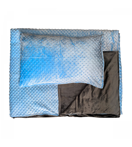 Manta Sensorial com Fronha - 3 KG - Azul/Cinzento Manta Sensorial com Fronha - 3 KG - Azul/Cinzento