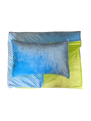 Manta Sensorial com Fronha - 3 KG - Azul/Verde