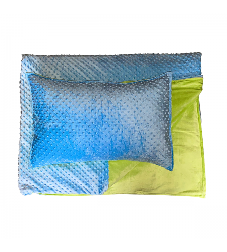 Manta Sensorial com Fronha - 3 KG - Azul/Verde Manta Sensorial com Fronha - 3 KG - Azul/Verde