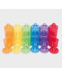 Potinhos de Cor Translúcidos - 18 potes