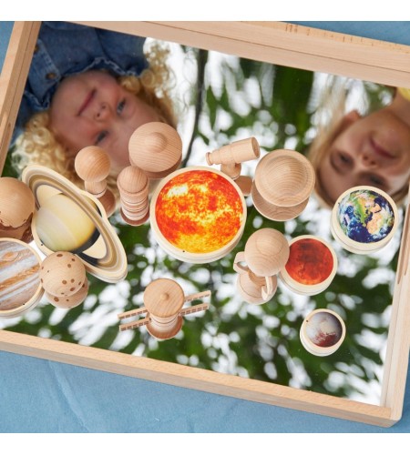 Tabuleiro de Espelho de Madeira