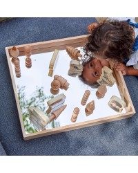 Tabuleiro de Espelho de Madeira