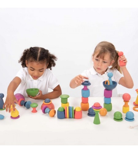 Super Conjunto de Madeira Arco-Íris - 84 peças