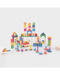 Super Conjunto de Madeira Arco-Íris - 84 peças