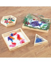 Tabuleiros de Espelho de Madeira - 4 peças