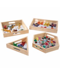 Tabuleiros de Espelho de Madeira - 4 peças