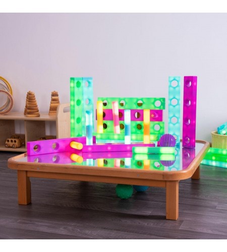 Blocos Luminosos Sensoriais para Empilhar e Construir