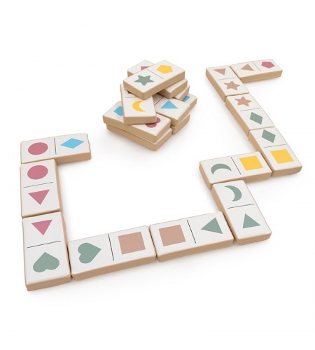 Dominó de 28 Peças com Cores e Formas