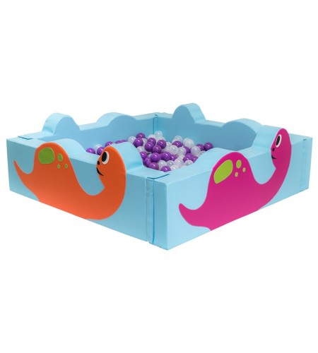 Piscina de Bolas Quadrada – Dinos  160x160x54x15 cm